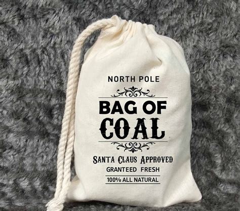 Christmas Bag-bag of Coal-christmas Gift Bag-christmas Favor | Etsy