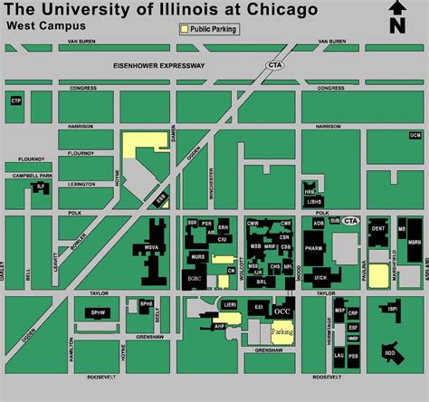 UIC campus map - Map of UIC campus (United States of America)