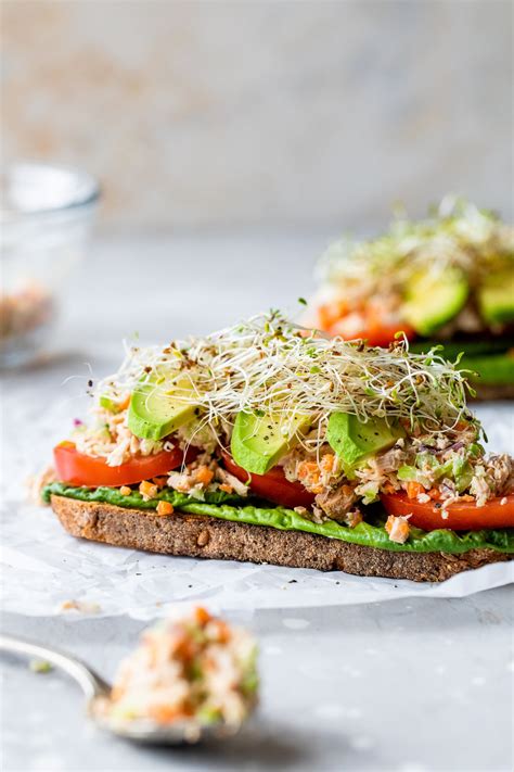 Open Faced Tuna Sandwich with Avocado - Eating Healthy Blog