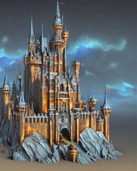 beautiful concept art of a high fantasy castle by alan | Stable Diffusion