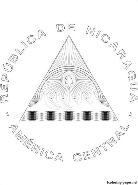 Nicaragua coat of arms coloring page | Coloring pages Nicaragua Girls ...