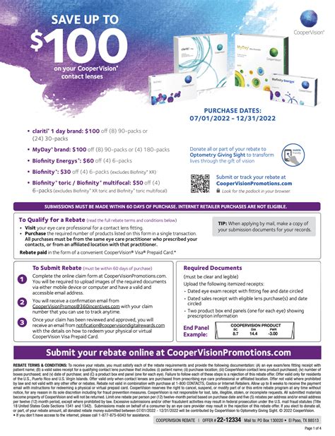 How To Claim A CooperVision And Biofinity Contacts Rebate 2022 ...