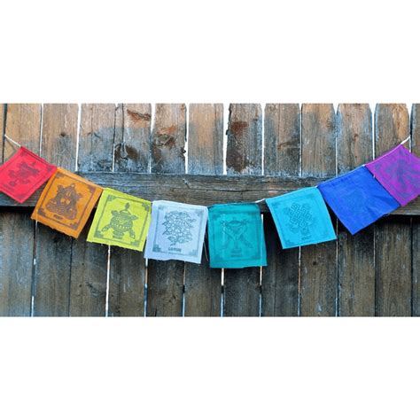 Small 8 Auspicious Symbols Prayer Flags - DharmaShop