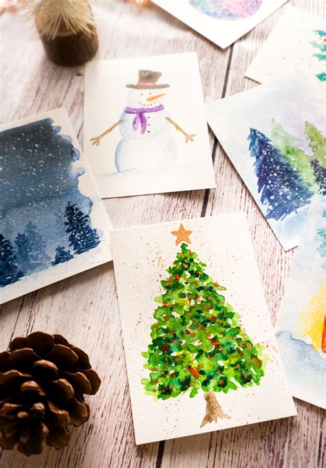 Watercolor Christmas Cards -3 | Cooking My Dreams