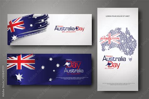 Happy Australia Day Celebration vertical and horizontal banner ...