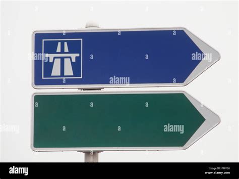 Motorway and road signs Stock Photo - Alamy