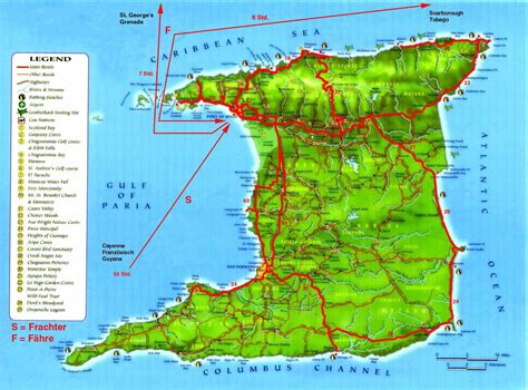 Trinidad And Tobago Landforms Map