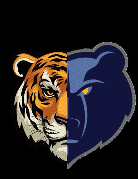 Memphis Tiger/grizzlie Logo Mash Up, 4k Transparent PNG,SVG - Etsy