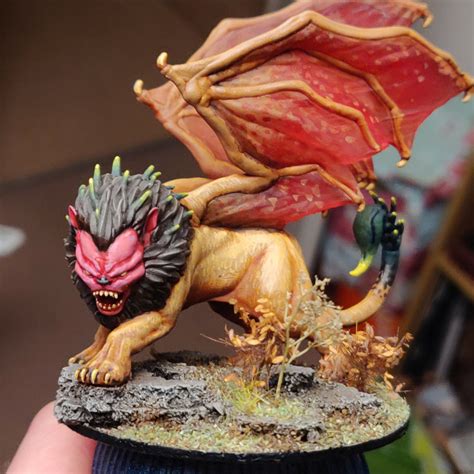 3D Print of Manticore - Tabletop Miniature by k90001234