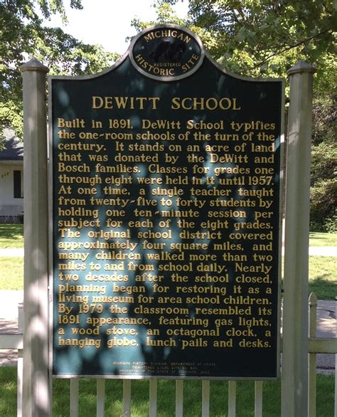 Photo: DeWitt School Marker