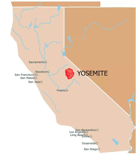 Topographic Map of Yosemite National Park