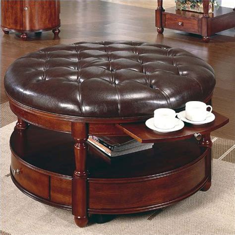 Leather Tufted Ottoman Coffee Table - Foter