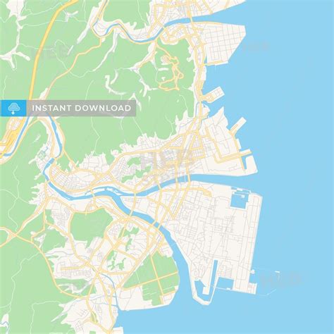 Printable street map of Iwakuni, Prefecture Yamaguchi, Japan. This ...