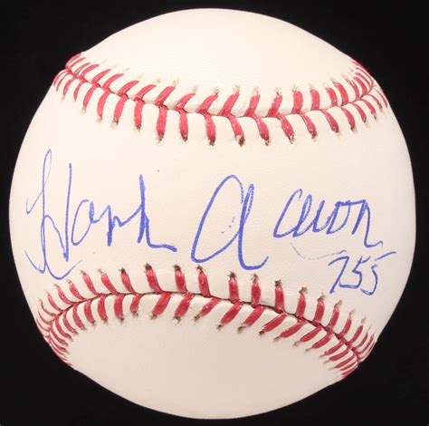 Hank Aaron Signed OML Baseball Inscribed "755" (Beckett COA) | Pristine ...