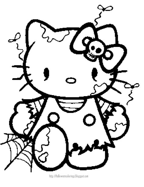 HELLO KITTY HALLOWEEN COLORING | Hello kitty colouring pages, Hello ...