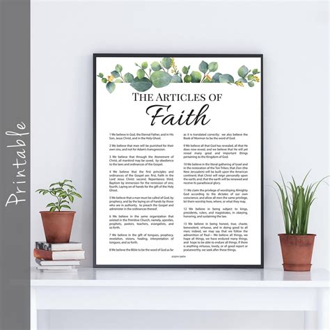 The Articles of Faith LDS Art LDS Printable in 18 Different | Etsy