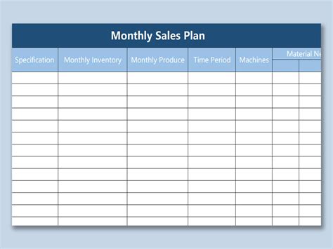 Monthly Sales Excel Template