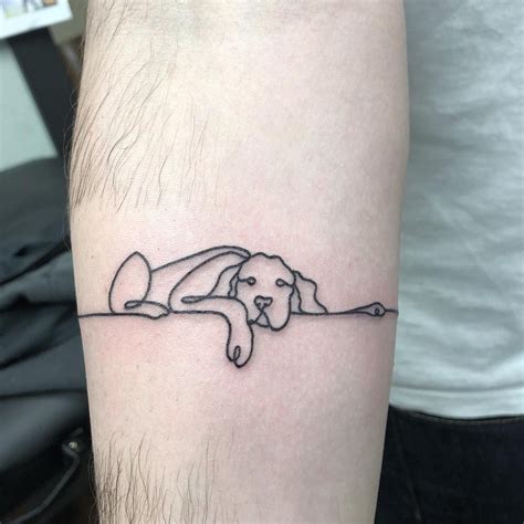 continuous line tattoo dog - Marcel Forney