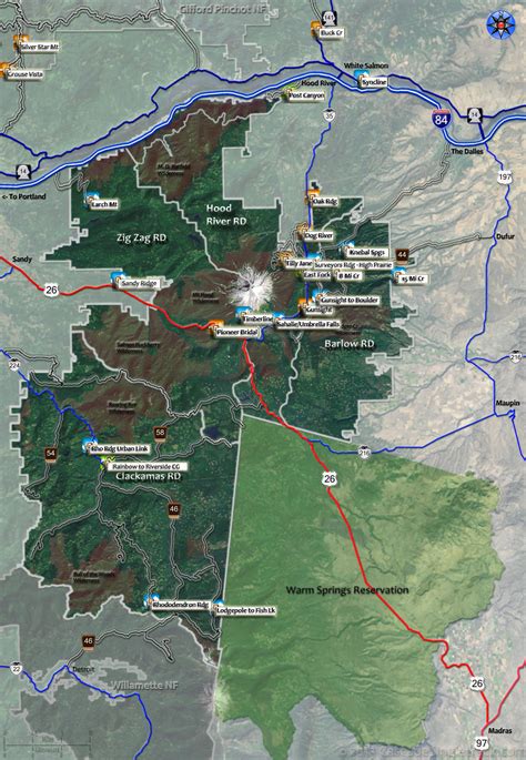 Mt Hood National Forest Map - Vector U S Map