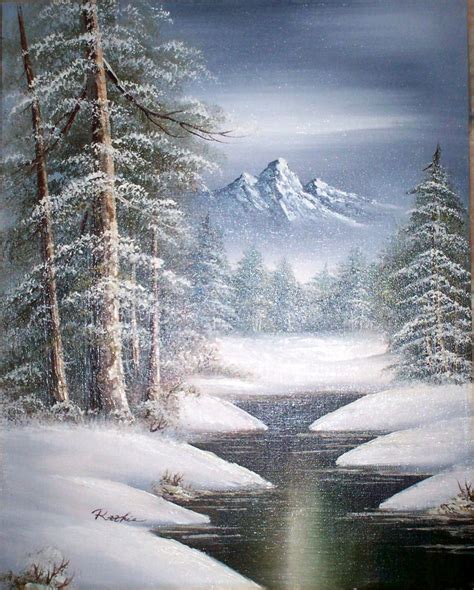 Landscape paintings, Winter painting, Painting snow