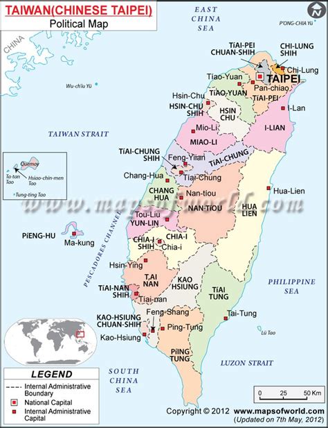 Taiwan Cities Map, Major Cities in Taiwan | Mapa de america del sur ...