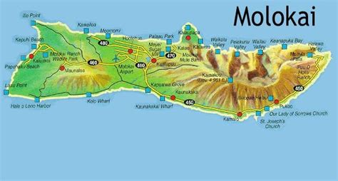 maps of dallas: Molokai Map