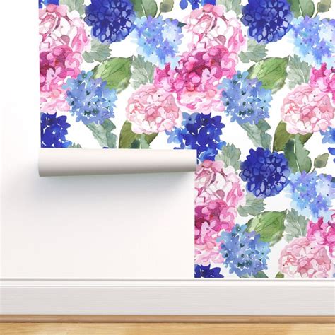 Hydrangea Blooms Wallpaper Spring Hydrangea Watercolor by | Etsy