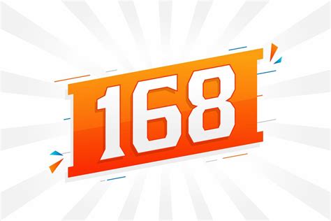 168 number vector font alphabet. Number 168 with decorative element ...