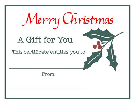 Blank Christmas Gift Certificate Template | Christmas gift certificate ...