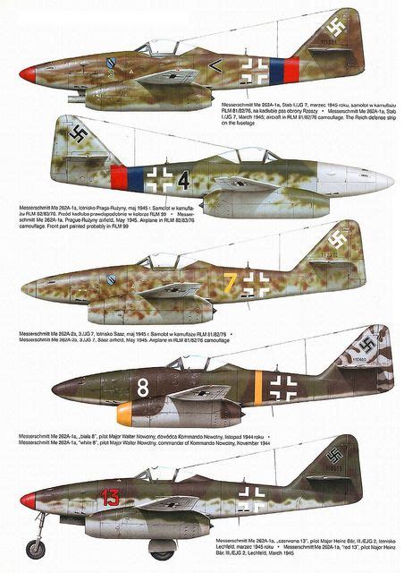 Messerschmitt Me 262 variants color II | Wwii fighter planes, Wwii ...