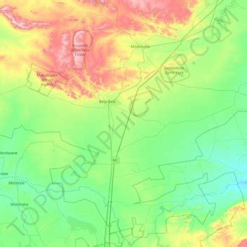 Bela Bela Local Municipality topographic map, elevation, terrain