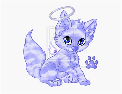 Cute Cartoon Wolf Pup - Puppy With Wings Drawing, HD Png Download ...