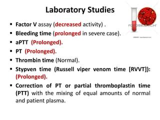 Factor v deficiency | PPT