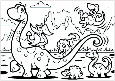 Dinosaur family - Dinosaurs Kids Coloring Pages