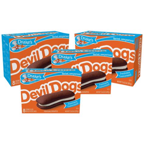 Drake's Devil Dogs, 4 Boxes, 32 Individually Wrapped Devils Food Cakes ...