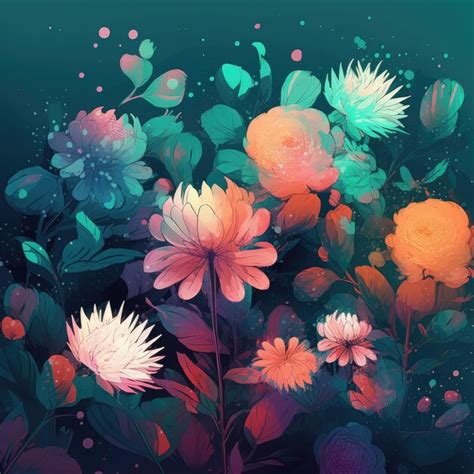 Premium AI Image | Flowers illustration background wallpaper ai generated