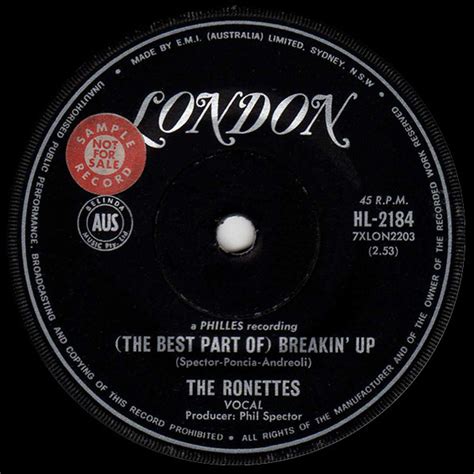 The Ronettes - (The Best Part Of) Breaking Up / Big Red (1964, Vinyl ...