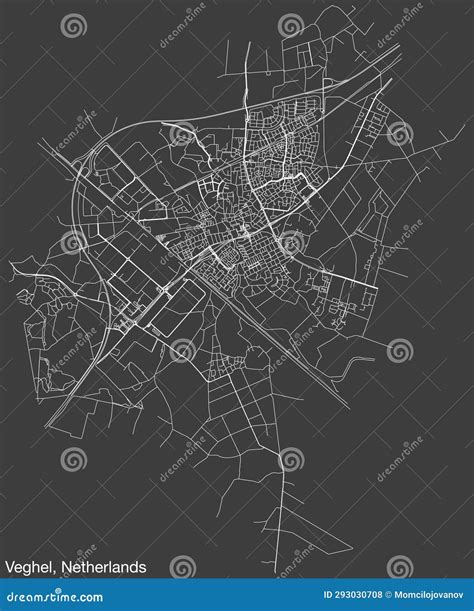 Street Roads Map of VEGHEL, NETHERLANDS Stock Vector - Illustration of ...