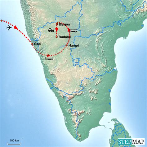 On Political Map Of India Mark Hampi