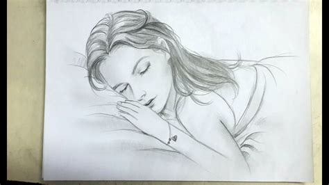 Beautiful girl drawing | drawing sleeping girl step by step - YouTube