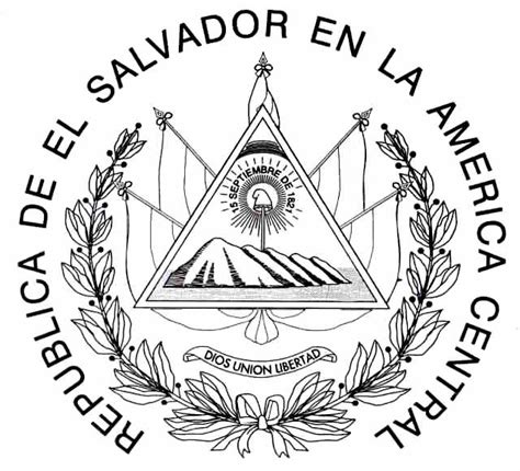 Escudo de El Salvador para colorear - El Salvador mi país