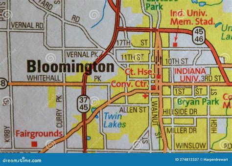 Map Image of Bloomington Indiana Stock Image - Image of bloomington ...