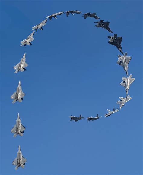 A multi-exposure composite image from an F-22 Raptor Demo Team member ...