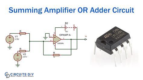 Summing Amplifier or Op Amp Adder Circuit - LM358