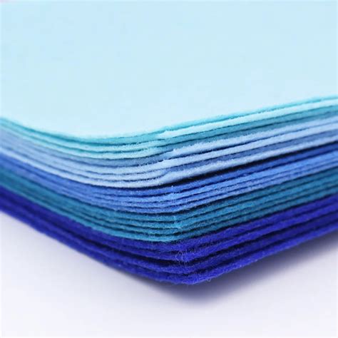 CMCYILING 40 pcs Blue Felt Cloth 1mm Hard Felt Fabric Needlework ...