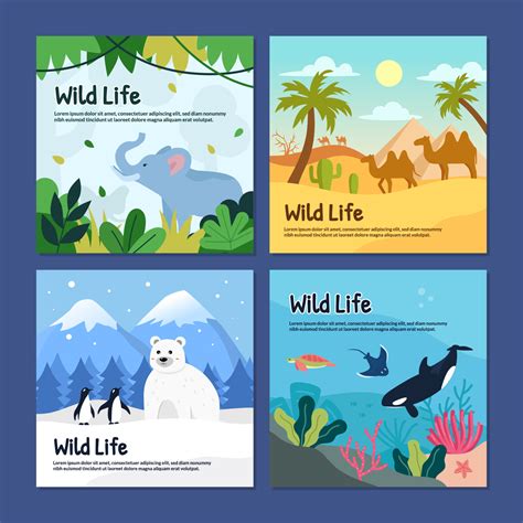 Wildlife Animal in Different Habitats 4822754 Vector Art at Vecteezy