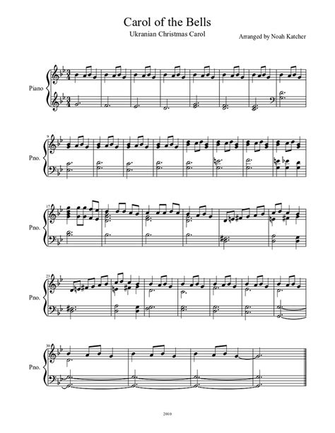 Carol of the Bells Sheet music for Piano (Solo) | Musescore.com