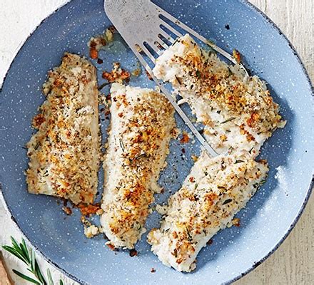 Baked pollock with anchovy crumbs recipe | BBC Good Food