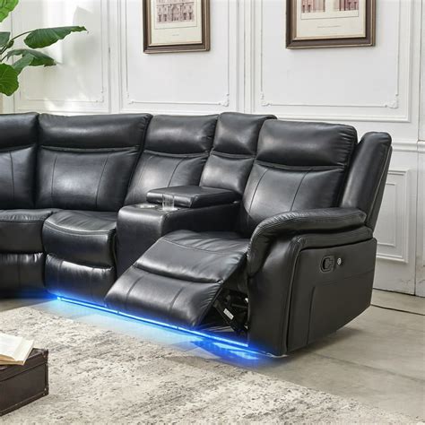 Power Reclining Leather Sofa With Cup Holders | Baci Living Room