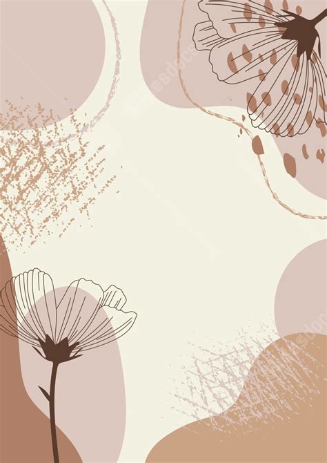 Botanical Art In Brown Line Aesthetic Page Border Background Word ...